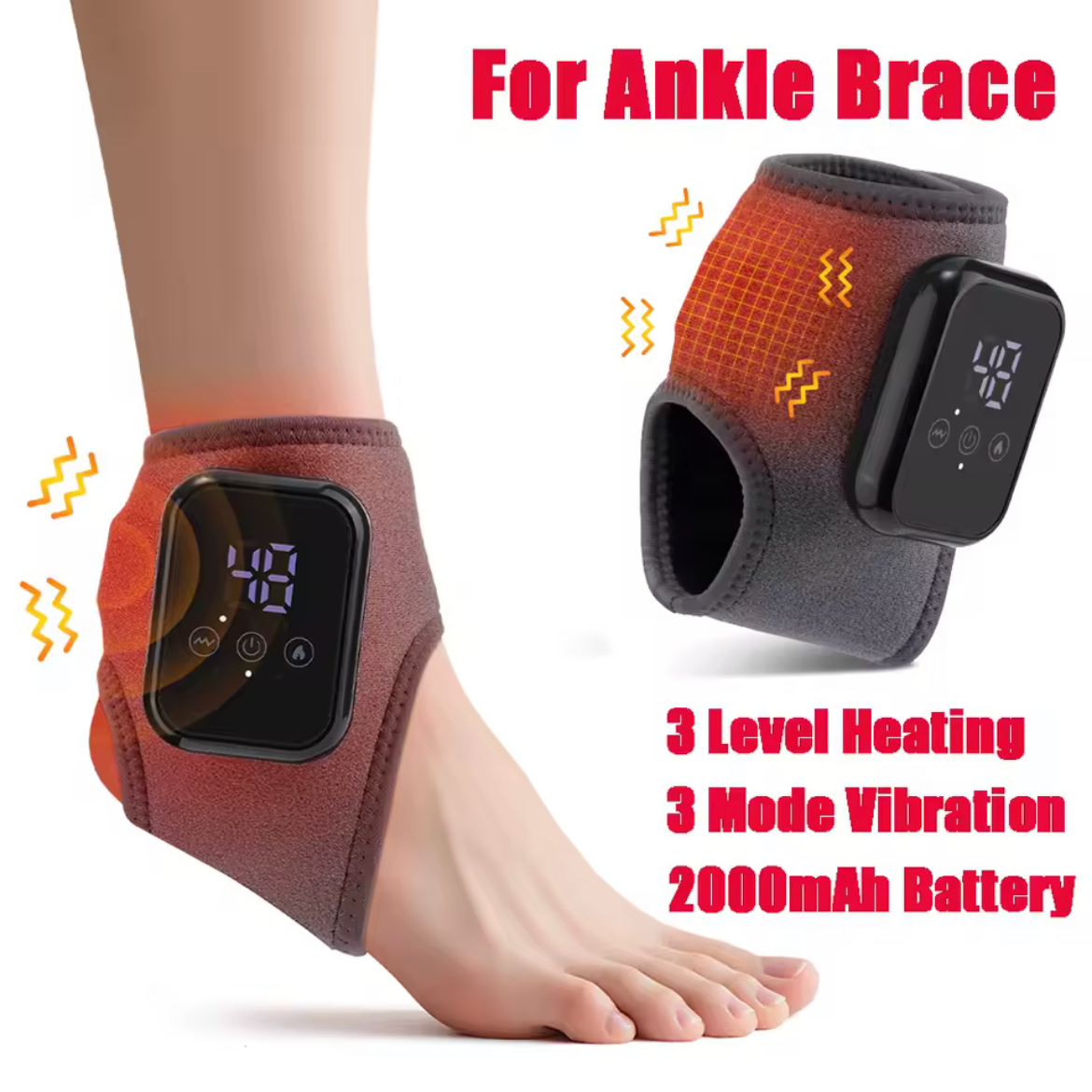 Heated therapy brace for wrist, ankle and neck